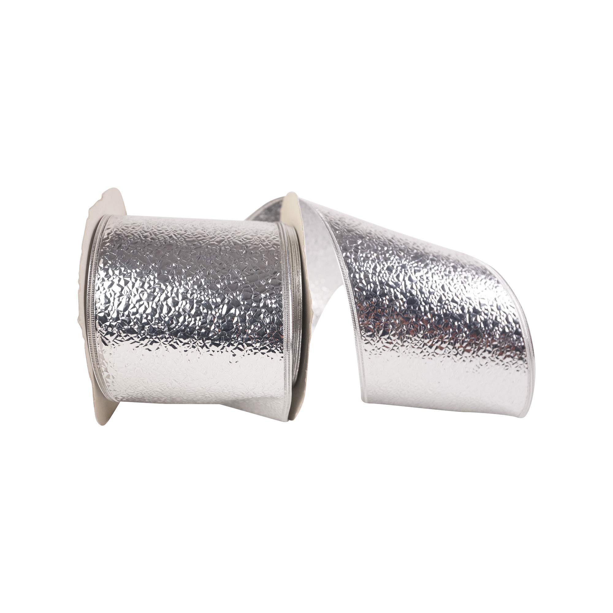Grand ruban argenté 4 inch Reliant Ribbon pour nœuds volumineux