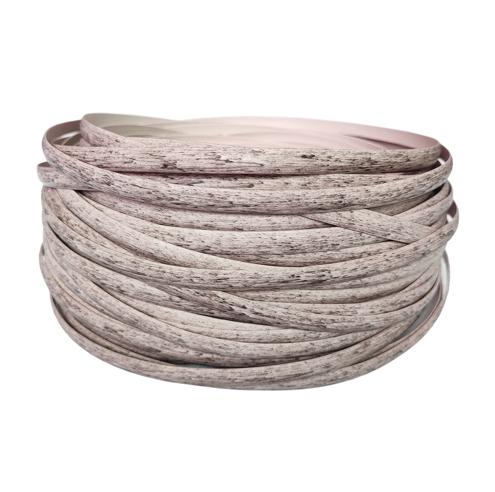 Feyart 8.5mm 55m Light Grey PE Rattan Strip for Outdoor Rattan Furniture Repair, Plastic Wicker for Patio Furniture Restore