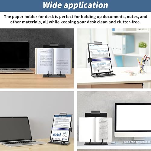 Miniatura 4 de TONOS Soporte de papel para documentos, soporte de documentos de calidad para escritorio, soporte de papel para escritorio al escribir, soporte