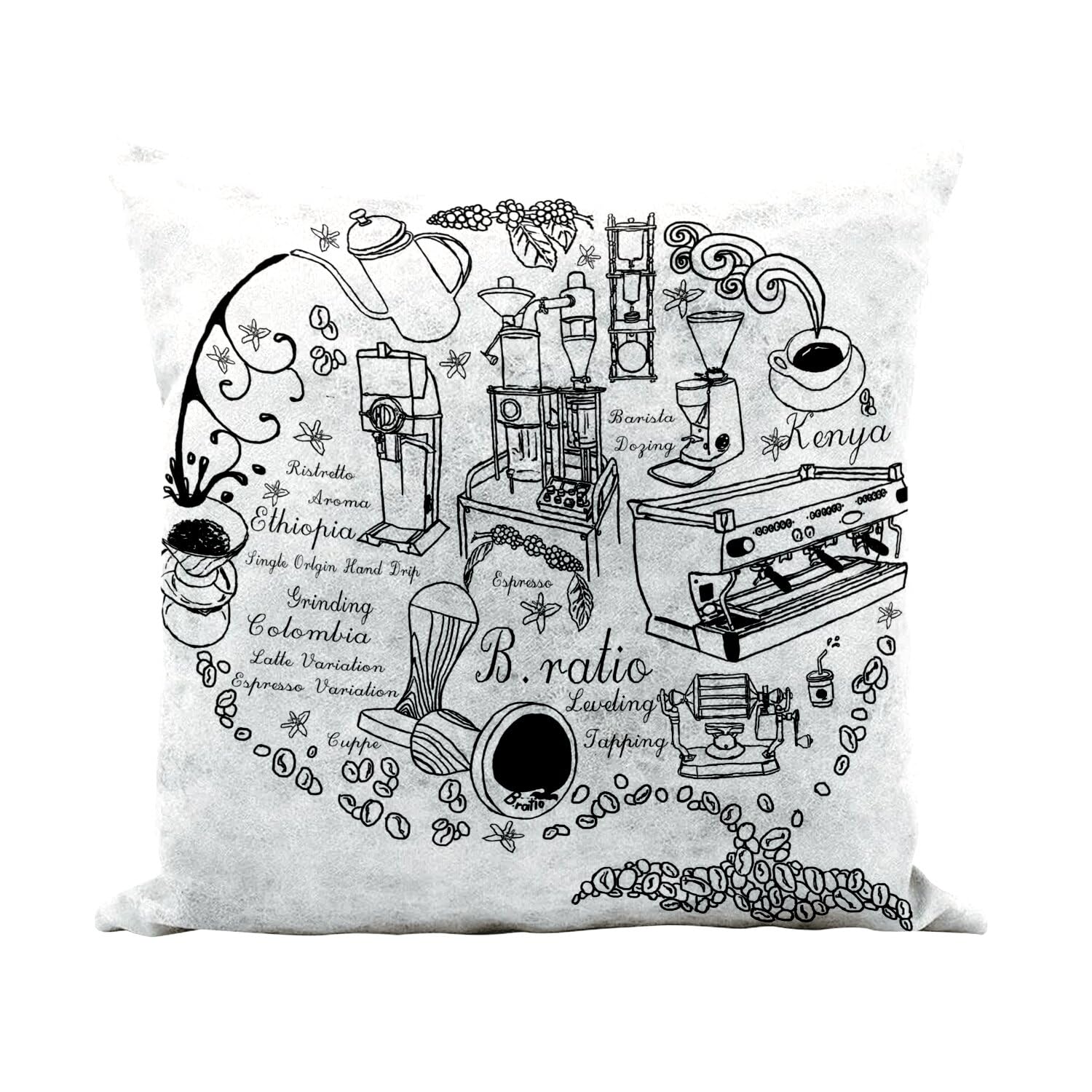 Coussin en similicuir blanc d'art café de haute qualité 40x40 pour fauteuil élégant