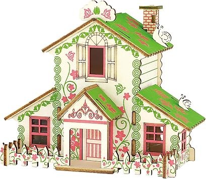 Log Cabin Mini House 3D Wooden Puzzle Building Kit for Adults Teens