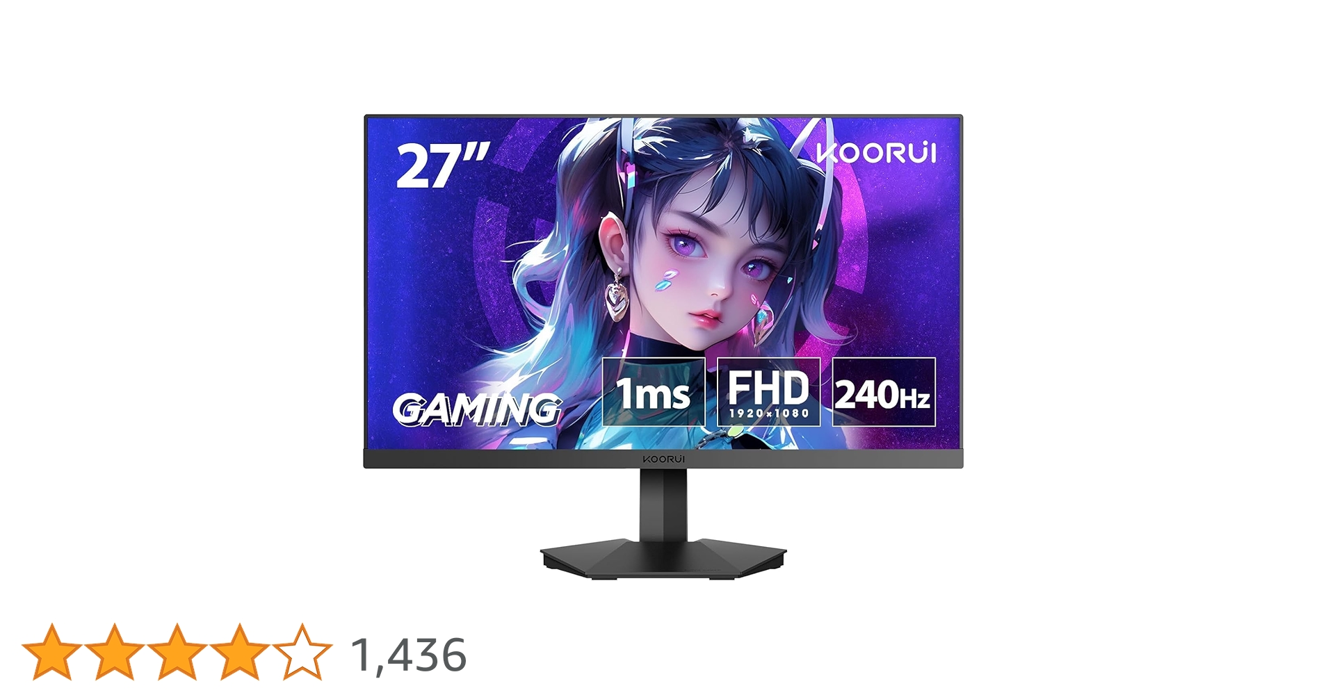 Koorui 27EIQ ゲーミングモニター Amazon.co.jp: KOORUI ゲーミングモニター 240Hz 27インチ WQHD