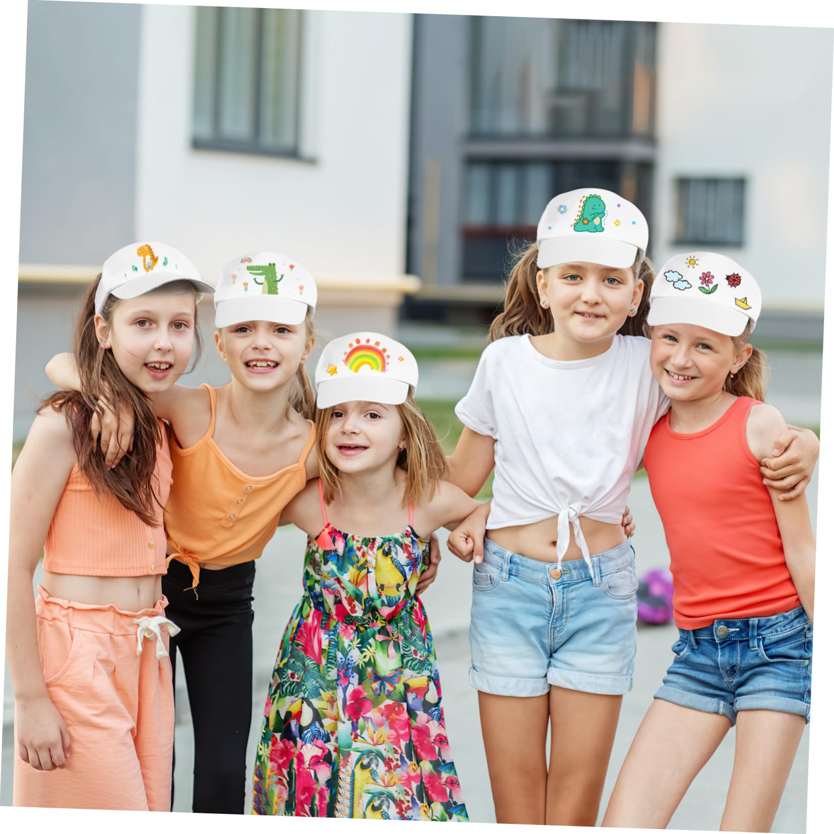 Kinder Kappen Zum Bemalen Weiß Baumwolle 10 Stück DIY Schirmmütze Als Malhut Für Kinder Bastelset Für Kindergarten Party Strand Und Reisen