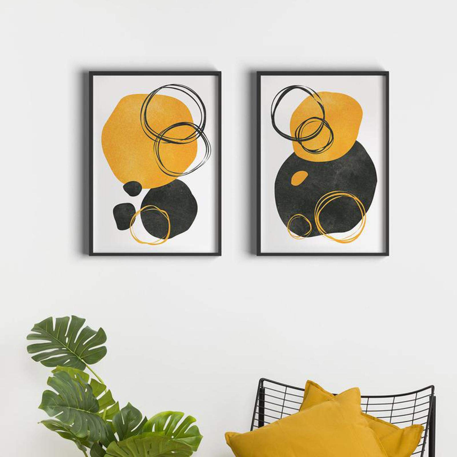 Amazon｜最小限のキャンバス絵画抽象現代自由奔放に生きる壁アート