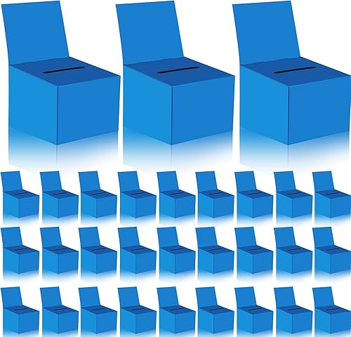 30 cajas para rifas, urnas de donación para recaudación de fondos, caja de cartón de 6.5 x 4.5 x 4.8 pulgadas con ranura para boletos y cabecera