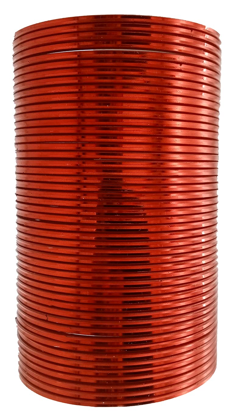 The Golden Cascade Red Glossy Plain Bangles | Metal Chudi for Women | Bangle for Wedding Occasions | Bangles For Ladies | Plain Shining Chudiyan (Pack of 24) (Red, Large 2-8) (B0C1CJP25D) Amazon Price History, Amazon Price Tracker