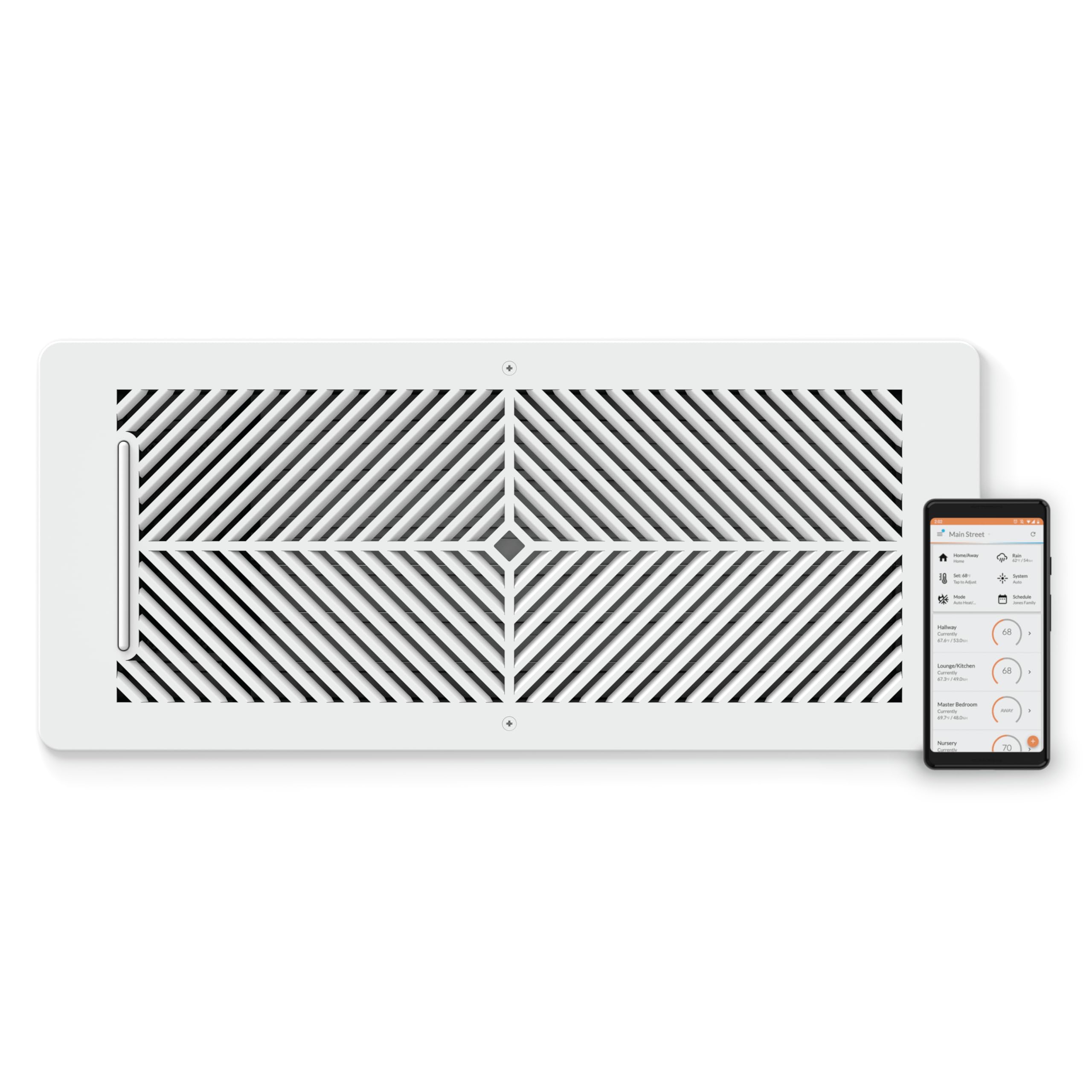 Flair Smart Vent 6x14 (White), AC Vent Cover for Floors, Walls and Ceilings. Requires Flair Puck to Operate. Compatible with Smart Thermostats and Voice Assistants.
