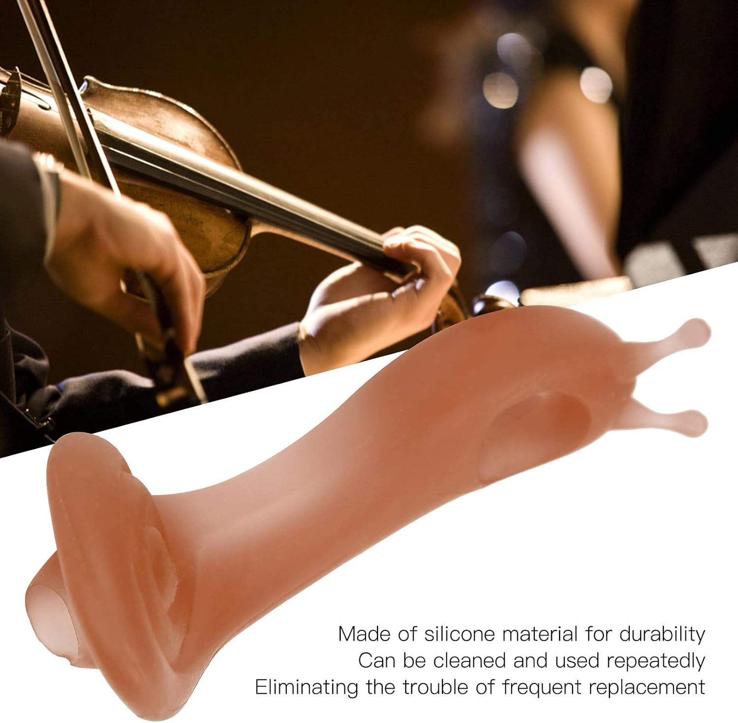 Violin Bow Holder Snail Shaped Teaching Aid Grip Corrector Stand for Beginners Viola Players and Music Enthusiasts(Brown)