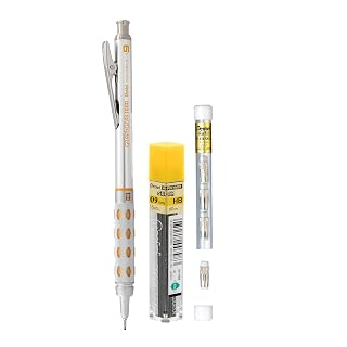 Pentel Graph Gear 1000 Mechanical Drafting Pencil, 0.9mm Lead Size, Yellow Barrel, 1 Pencil + 2 Leads & Refill Erasers - Amazon product rated Grade A