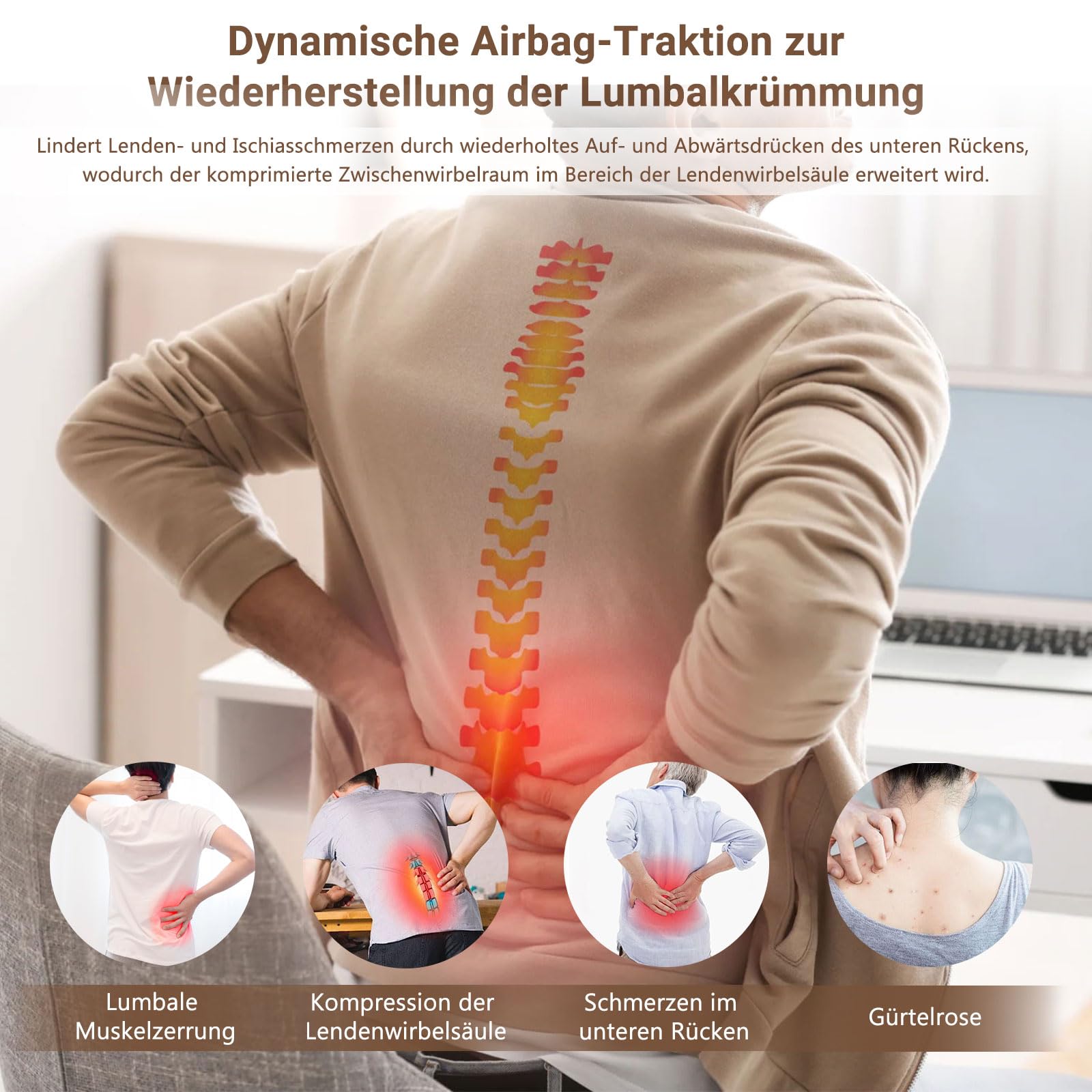 Electric Lendenwirbel-Massagegerät, Elektrisches Lendenwirbel-Traktionsgerät, massagegerät rücken, infrarot massagegerät