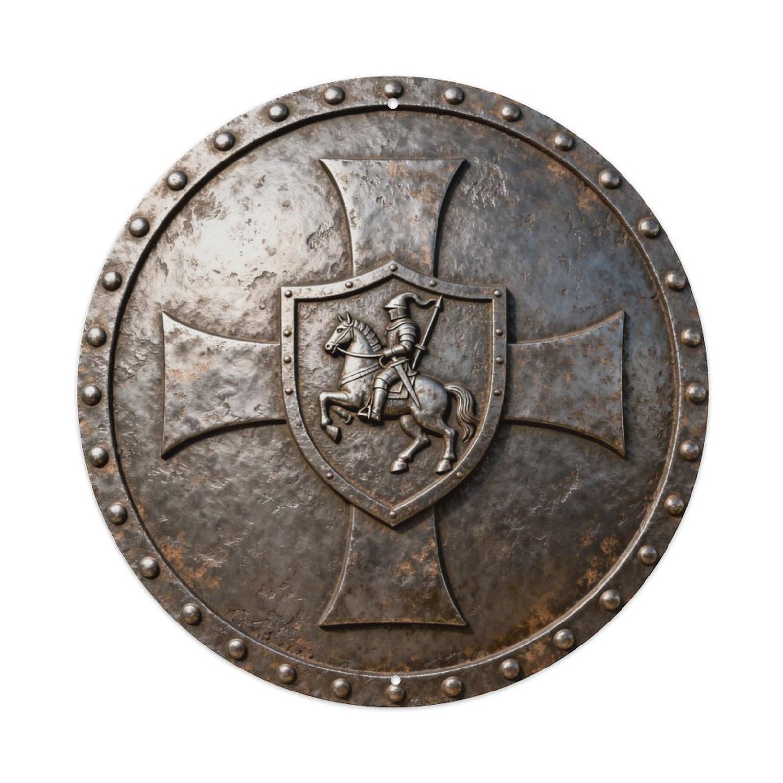 Knight Shield Battle Glory Metal Tin Sign Plaque