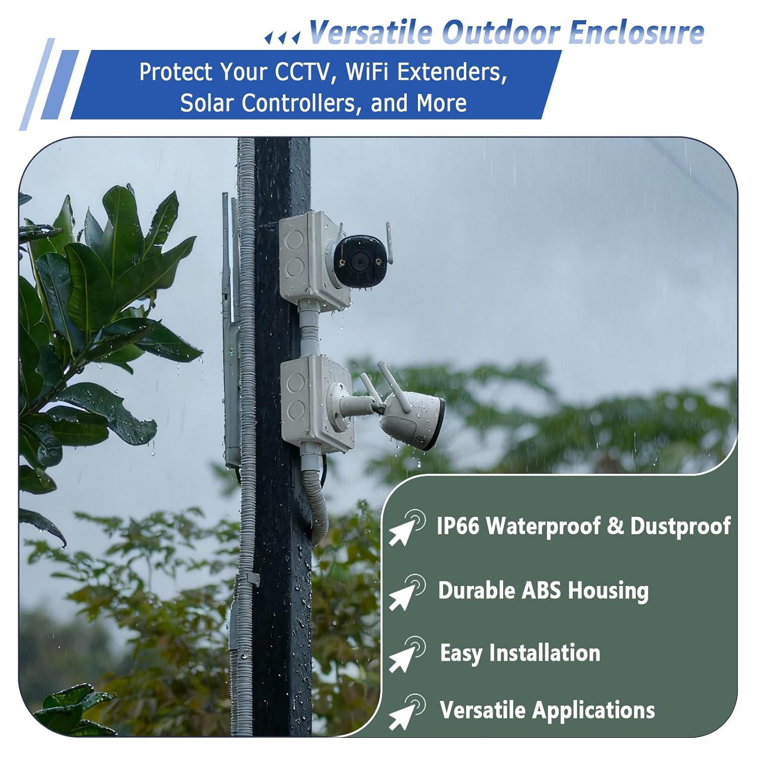 NineLeaf Junction Box, Waterproof Electrical Box IP66 Water Resistant Dustproof ABS Plastic Project Enclosure for Electronics, External Size 4.2 x 4.2 x 2.3inch(107 x 107 x 58 mm)