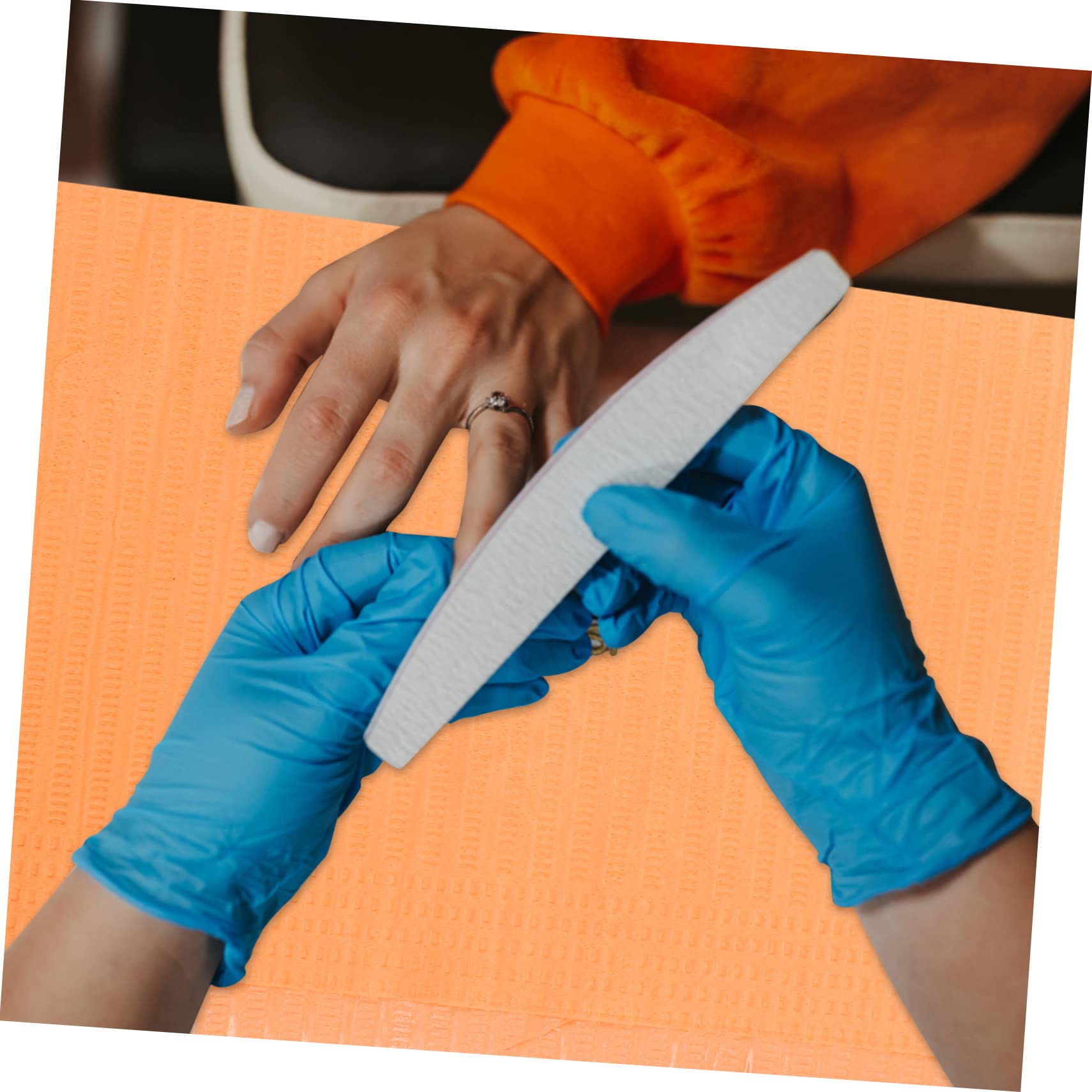 VALICLUD Tappetino per Unghie Monouso in Polpa, 125 Pezzi, Protegge Piano del Tavolo, per Salone Manicure e Studi Dentistici | Arancione, per Tavolo Manicure Professionale e Studi Odontoiatrici, Accessori Nail Art