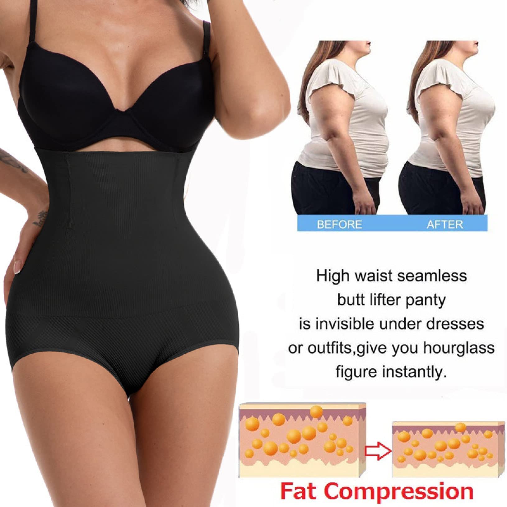 ISCBAFYX Body z funkcją treningu talii, push up, unoszą pośladki, figi wyszczuplają brzuch, spodenki modelują ze stali szydełkowej