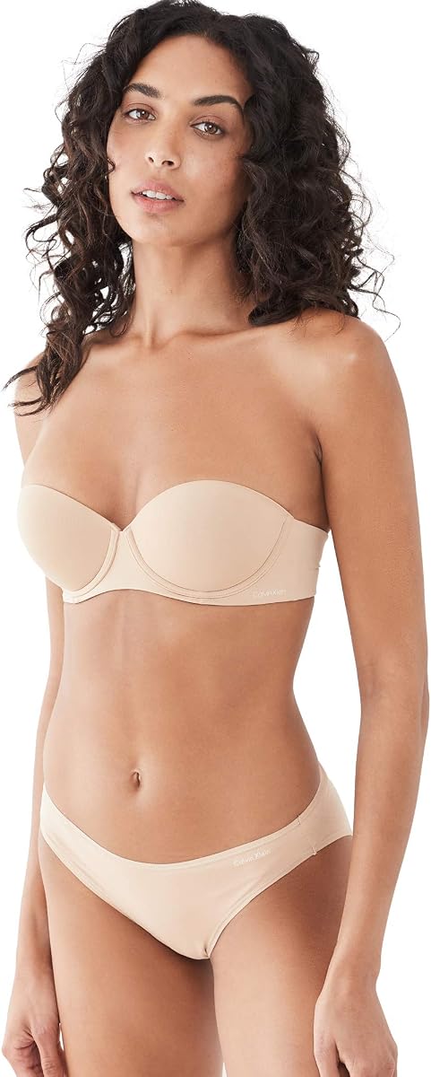Calvin Klein Brasier push-up convertible sin tirantes de ajuste perfecto para mujer
