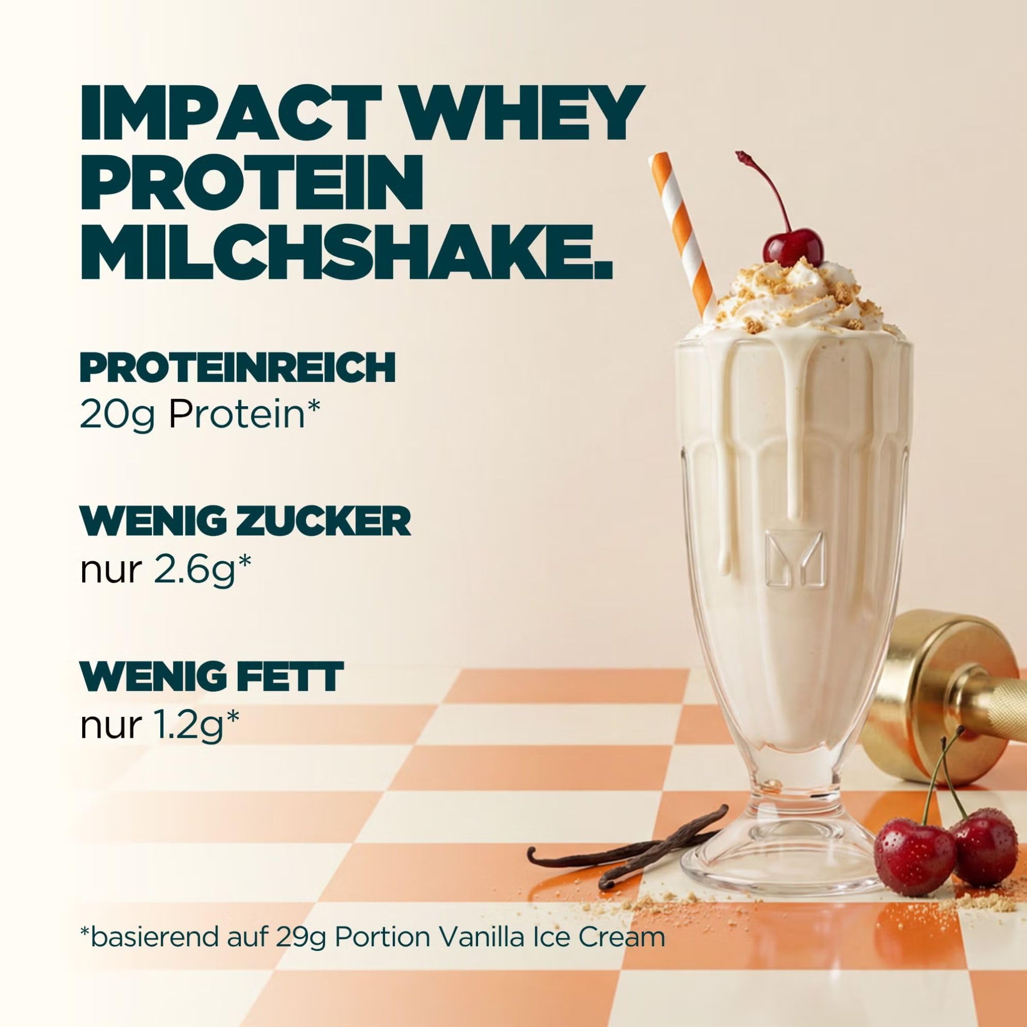 Myprotein Impact Whey Protein Milchshake – Vanilleeis | 90 Portionen – 2610 g | Bis zu 20 g Protein | cremig, köstlich und nur 108 kcal