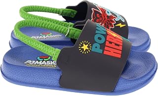 Toddler Sandals,Slip on Slides with Backstrap Catboy Gekko Owlette Romeo,Mismatch Heroes Vs Villains,Toddler size 6/7 to Kids size 10/11