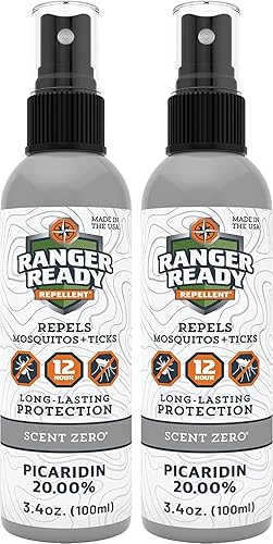 Ranger Ready Repellents Picaridin - Aerosol repelente de insectos con aroma cero, repelente de mosquitos y aerosol para garrapatas (3.4 onzas,