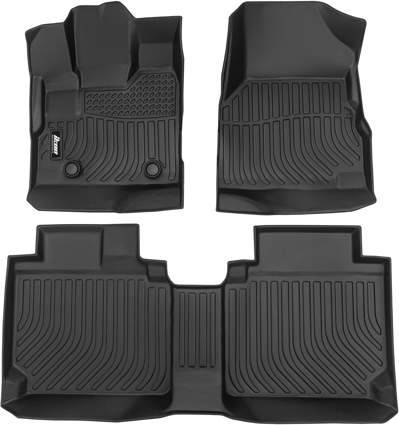 IKON MOTORSPORTS 3D TPE Floor Mats + Trunk Mat, Compatible with 2012-2017 Chevy Equinox GMC Terrain, Black All Weather Waterproof Anti-Slip Floor Liners Interior Accessories Rear Trunk Tray Cargo Mats