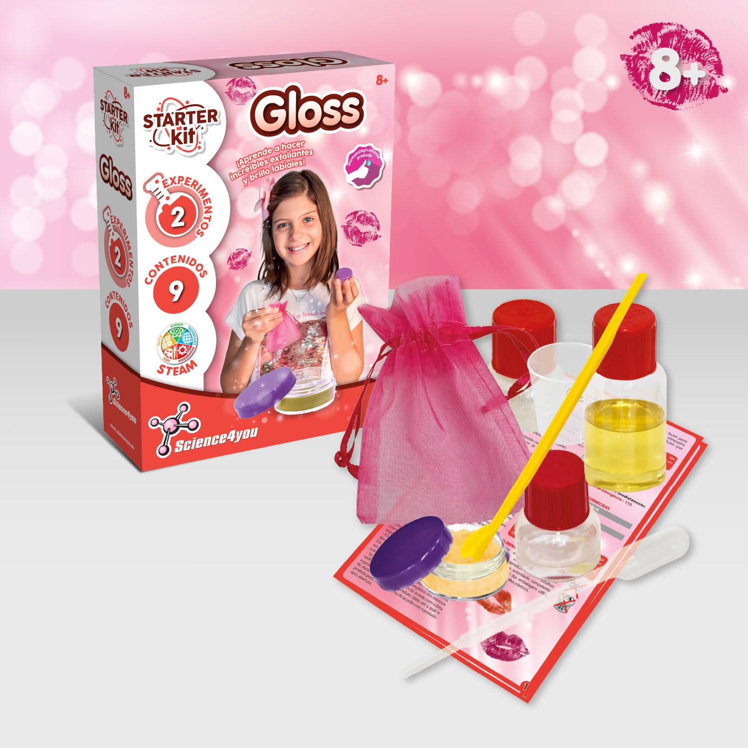 Science4you Starter Kit Lipgloss – Haz Tus Propios Brilhos de Labios, Regalo Científico y Educativo, Juego de Cosmética y Belleza, 2 Experimentos Sencillos y Divertidos para Niños 6 7 8+ Años — view 2