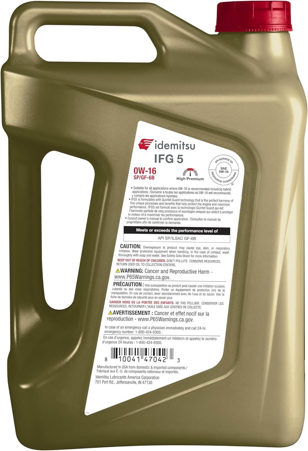Idemitsu IFG5 0W-16 SP/GF-6B Full Synthetic Motor Oil – 5 Quart, Case of 4 | Engineered for Superior Efficiency and Protection | Certified for Hybrid and Gasoline Engines - Image 2