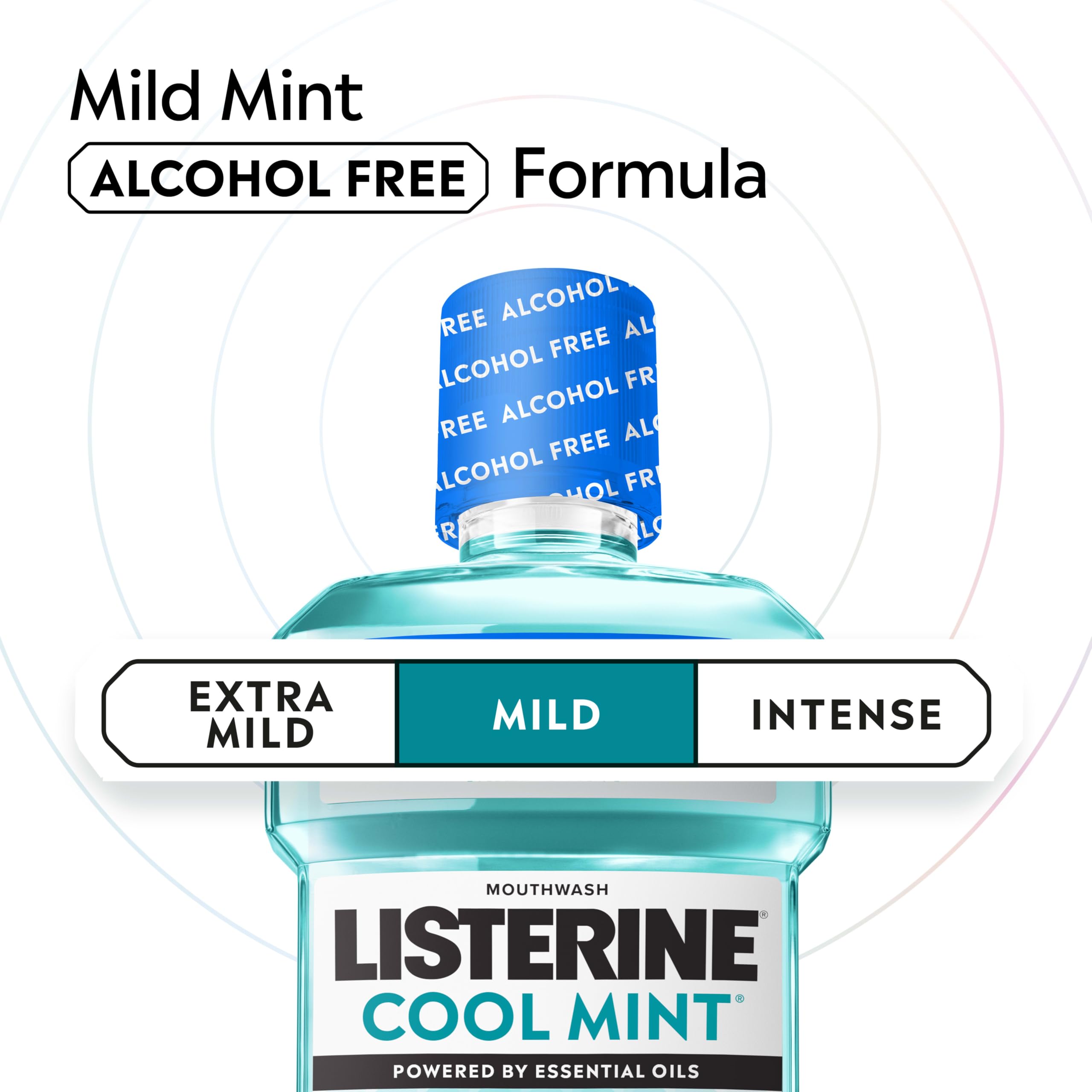 Listerine Cool Mint Alcohol-Free Mouthwash - 1 Liter -4 Listerine Cool Mint Alcohol-Free Mouthwash - 1 Liter -4