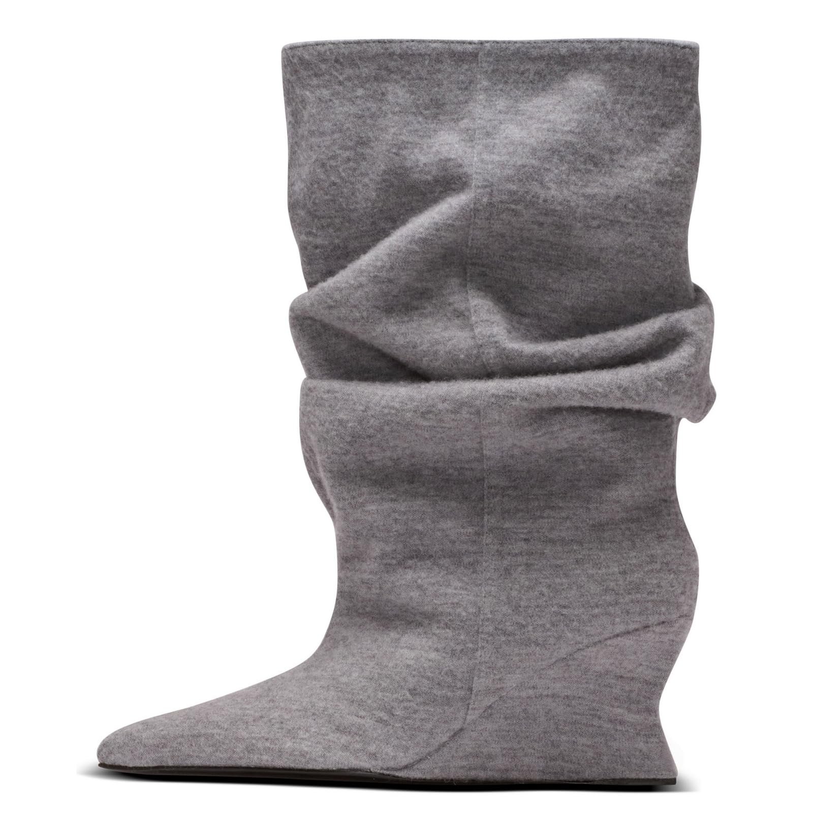 Slouchy Mid Calf Boots For Women Pointed Toe Wedge Heels Slouch Pull On Wide Calf Boots
