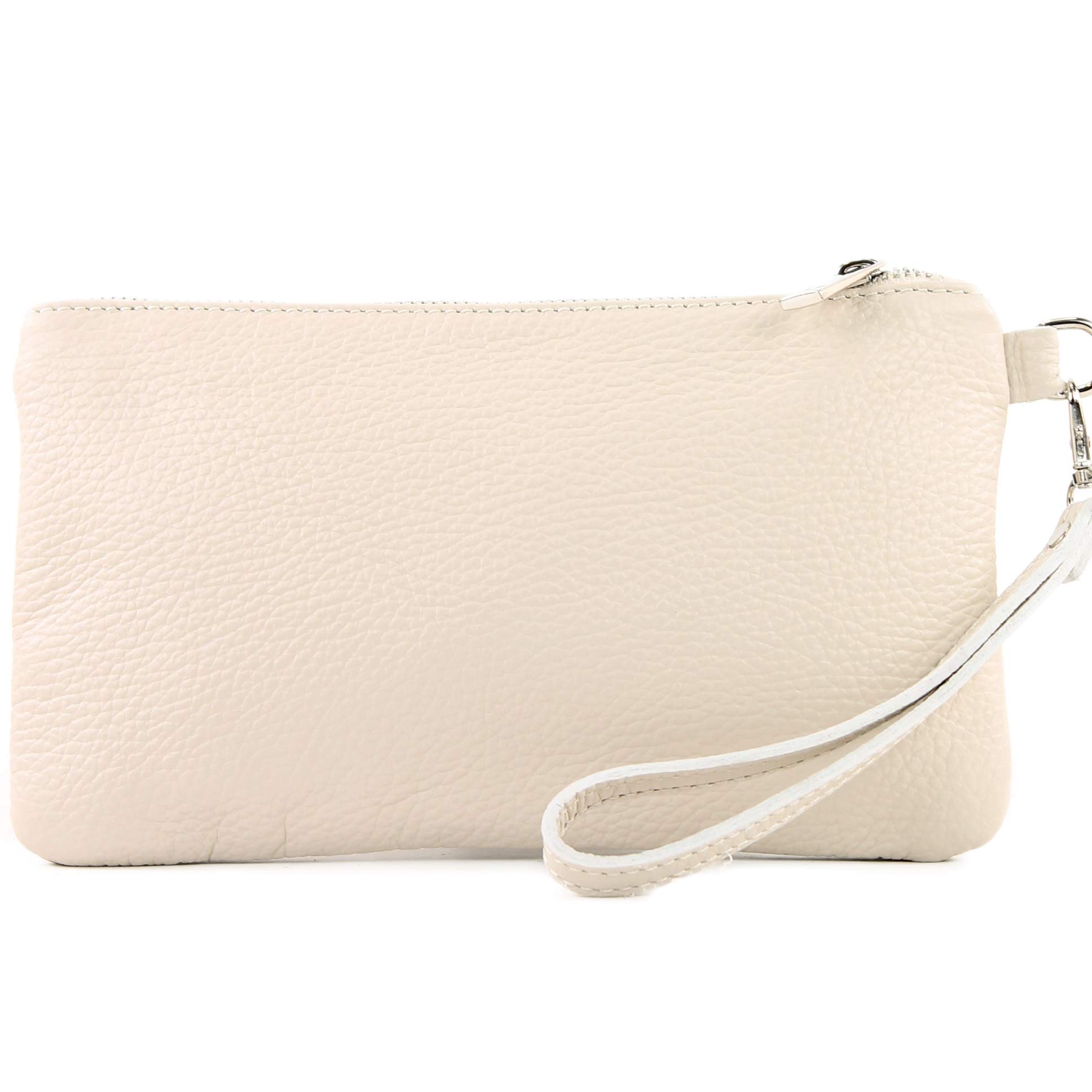 modamoda de T193 Damen Leder Clutch, Handgelenktasche Klein, 22 x 13 cm, Vielfarbig, Handmade in Italy