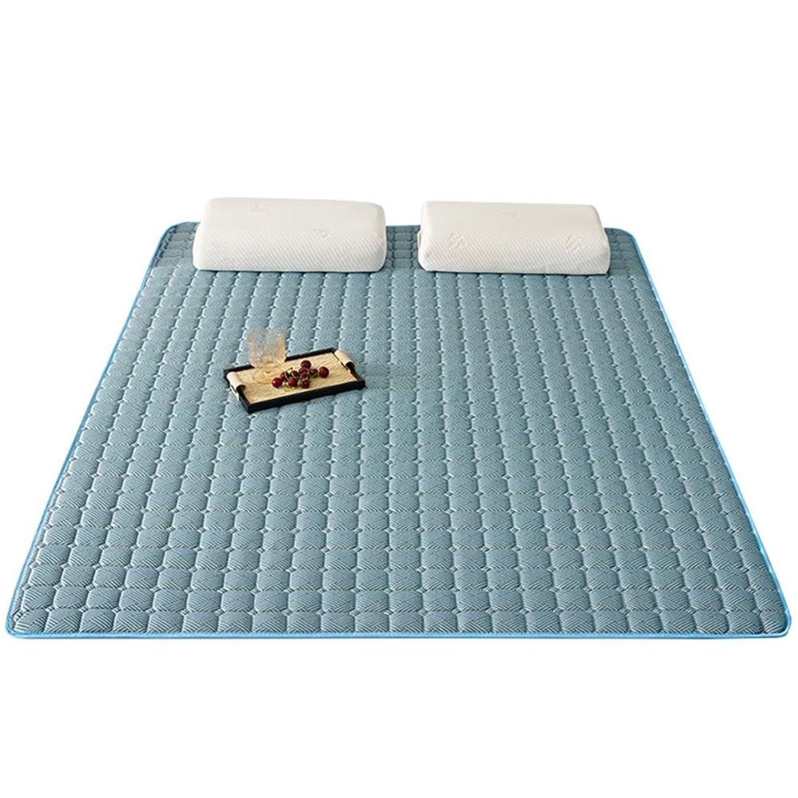 Foldable Ice Silk Sleeping Mat, Breathable Anti-Slip Cooling Topper Pad
