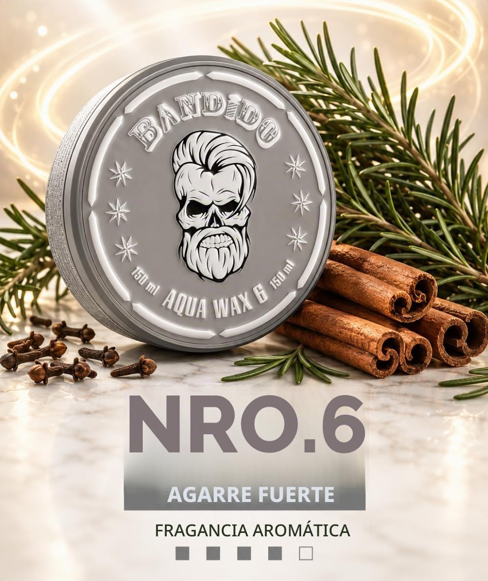 Bandido Aqua Hair Wax No.6 Cera para el Cabello - Gel para Peinar para Hombres 150 ml
