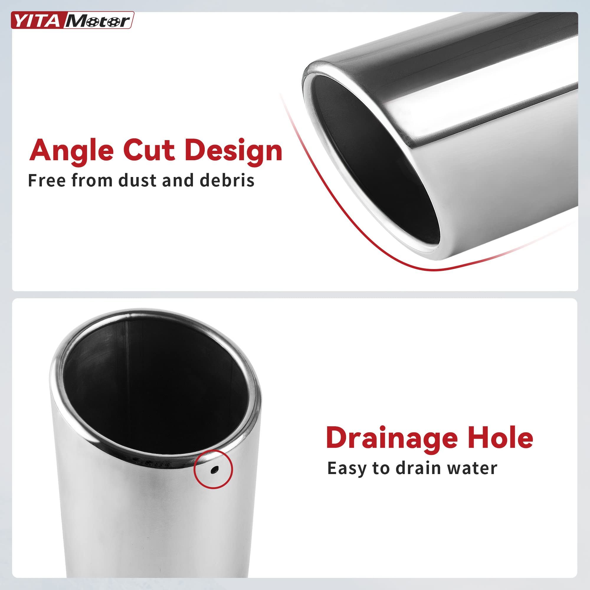 Snapklik.com : 3 Inch Inlet Exhaust Tip, 4.5" Outlet 9" Overall Length ...