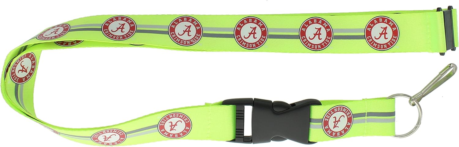 College Sports Lanyard Caseys Alabama Crimson Tide Lanyard Aminco NCAA Alabama Crimson Tide Lanyard、ネオングリーン