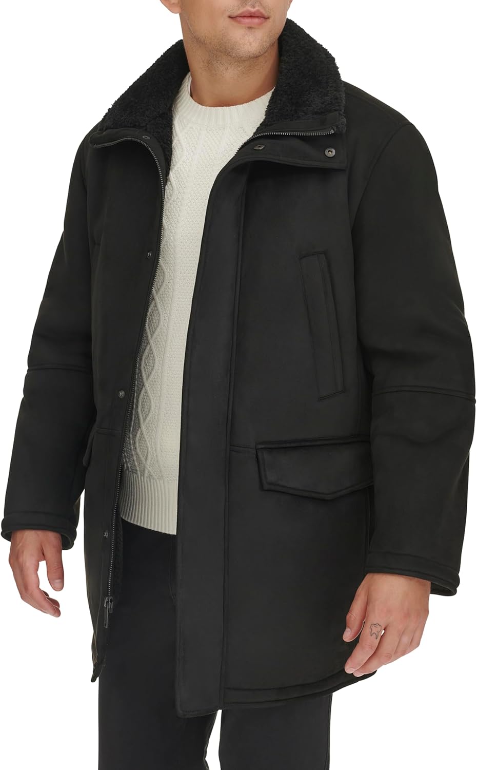 DOCKERS mens Faux Shearling Walking Coat - Image 6