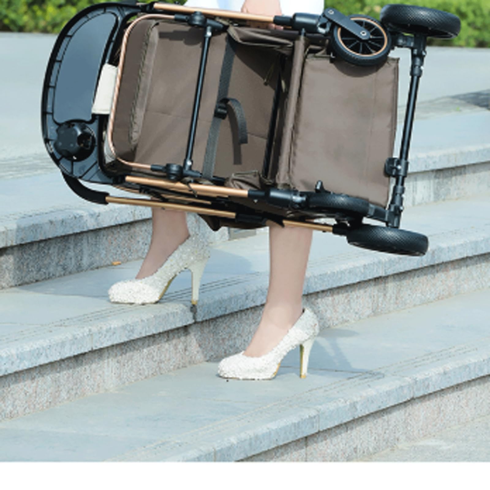 wózek dziecięcy Travel Stroller kan gaan zitten of liggen lichtgewicht opvouwbare paraplu-kinderwagen vierwielige tweerichtingshandelwagen wózek spacerowy