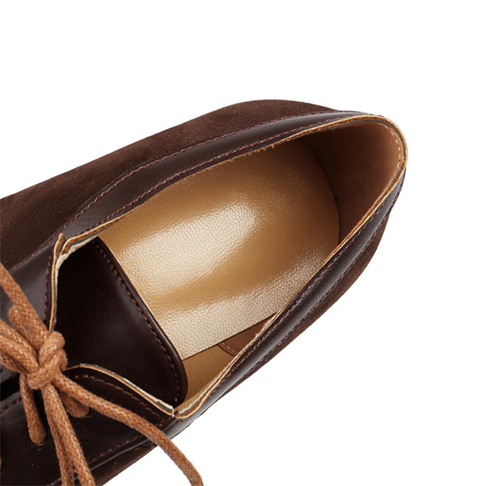 Zapatos Oxford Mujer Punta Redonda con Cordones