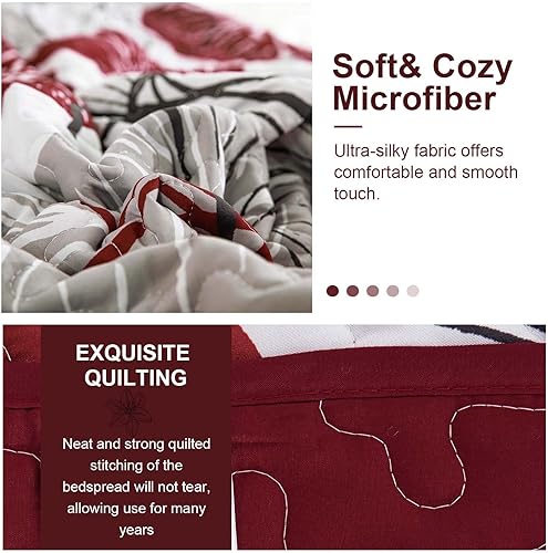 Miniatura 160 de DJY Juego de edredón de 3 piezas, tamaño Queen, con patrón floral amarillo, elegante colcha bohemia con 2 fundas de almohada, juego de ropa de cama