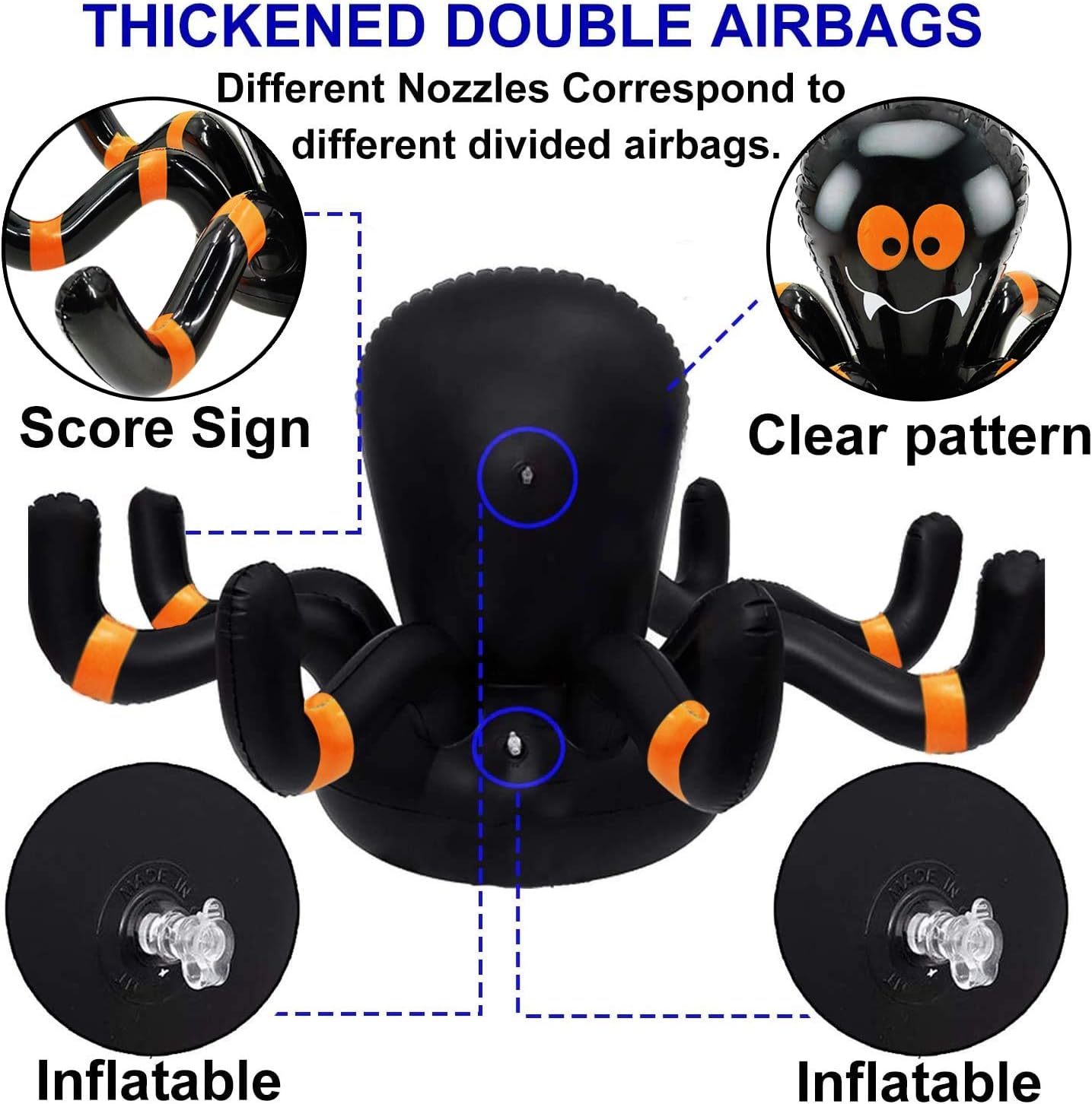 AMENON 2 Pack Inflatable Spider Witch Hat Ring Toss Game Halloween Party Games for Kids Adult Carnival Party Outdoor Indoor Activities Game Spider Toys or Halloween School Family Holiday Party Favors…