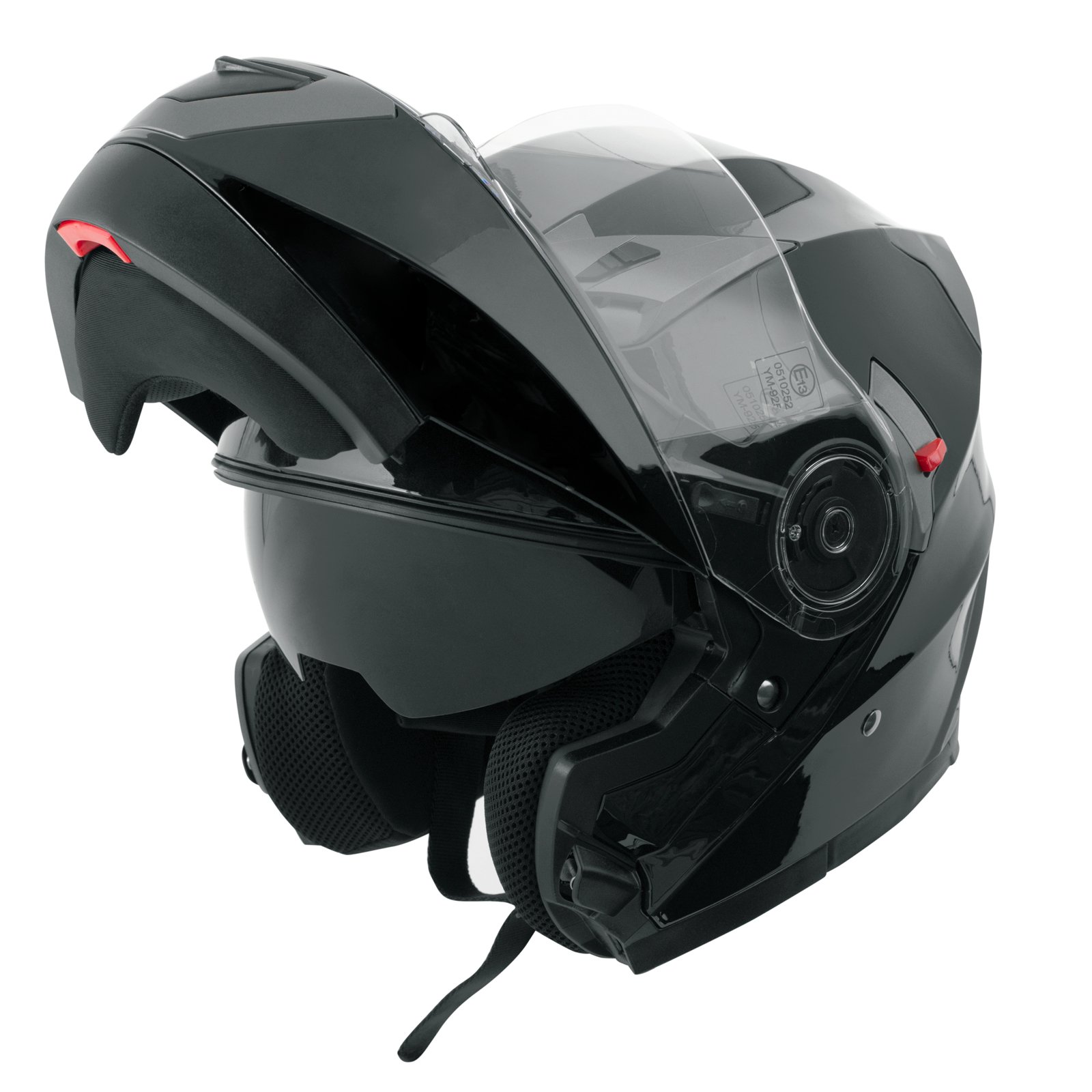Casco Modulare Apribile Moto Touring Sport Visiera Parasole Nero M