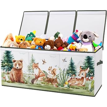 Decalsweet Storage Box with Lid for Children Toy Box Winter Animals