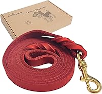 Vista 7 de Correa de cuero para perro Guiding Star 8 pies, Correas de perro resistentes, Correa de entrenamiento de cuero trenzado suave hecha a mano