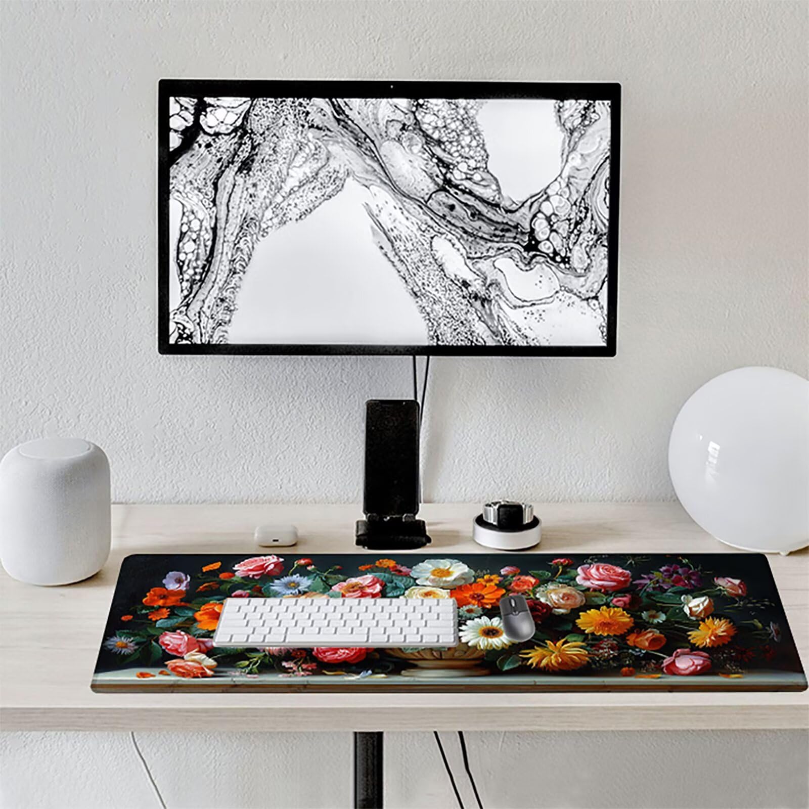 Florero Alfombrilla Ratón Gaming XXL 1500x800 mm, Alfombrilla Gaming Rosa Mousepad con Base de Goma Antideslizante, Impermeable Desk Mat para Teclado y Raton, Accesorios Gaming, Regalos de Hombre C-C