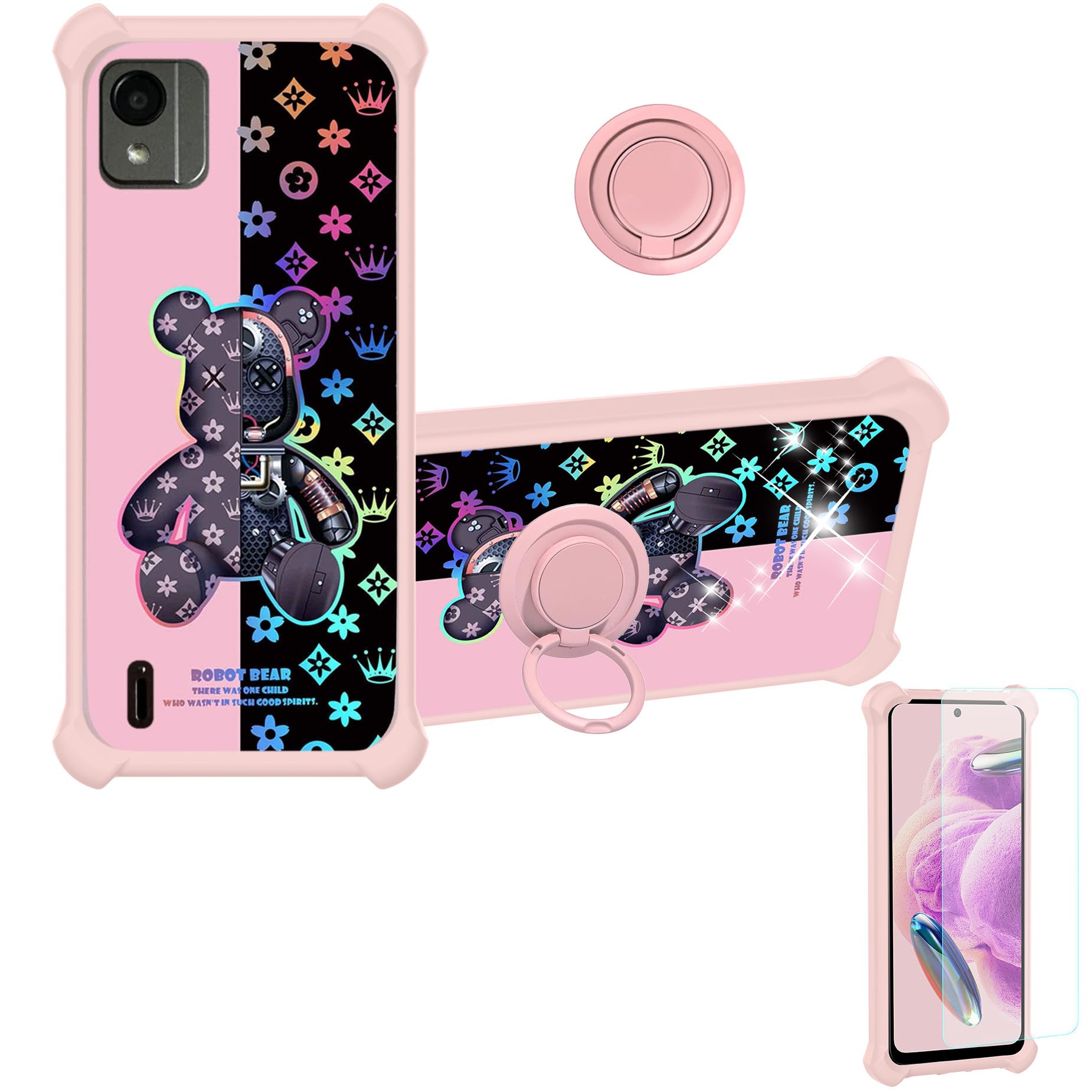 Amazon.com: jioeuinly Nokia C110 Case Compatible with Nokia C110 Phone Case  N156DL Cover [with Tempered Glass Screen Protector][Hard PC + Soft  Silicone][Ring Support] [Colorful Reflect Light] IMDF-JXX : Cell Phones &  Accessories