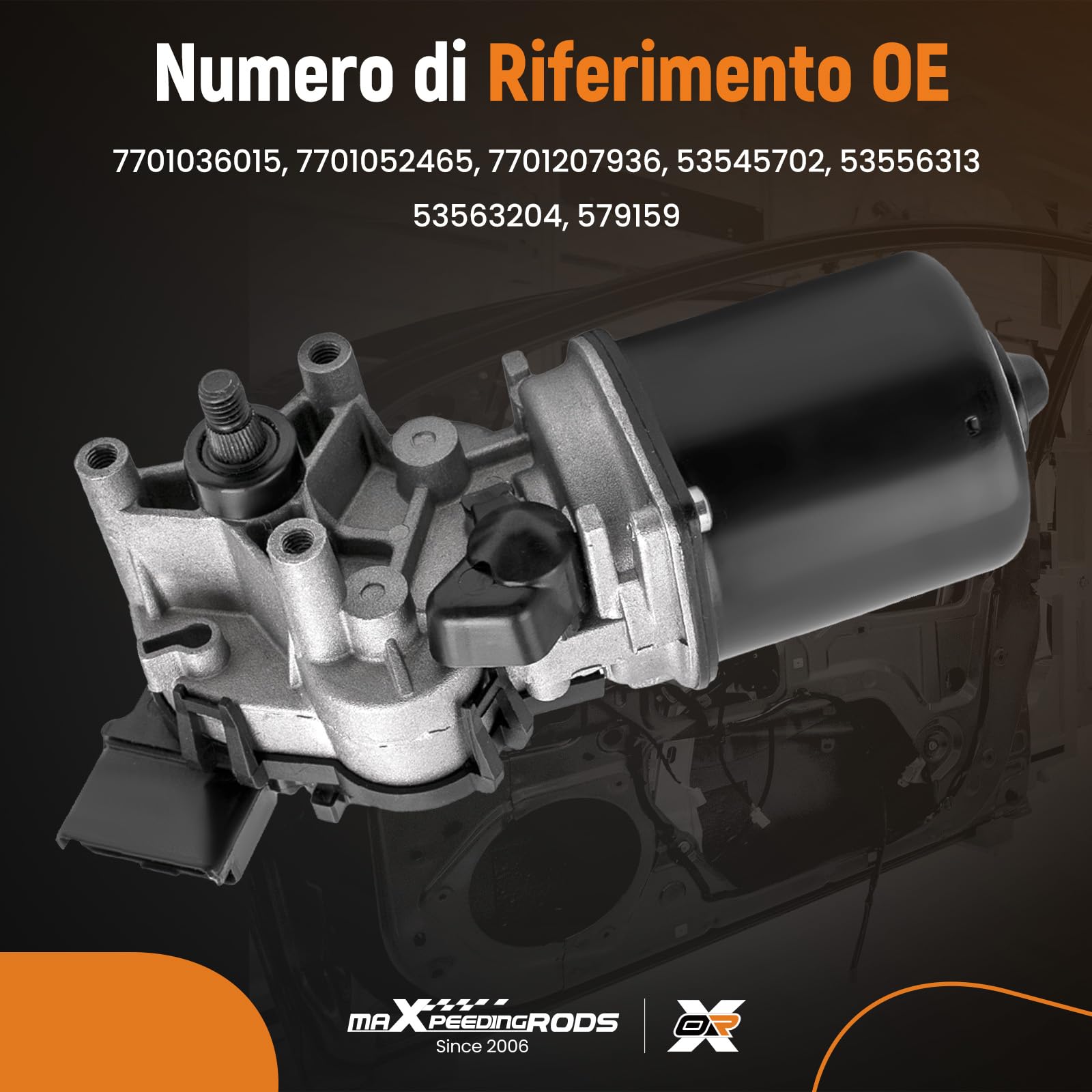 maXpeedingrods Motore tergicristallo anteriore Motorino del tergicristallo for Renault Twingo 7701036015 7701052465 579159