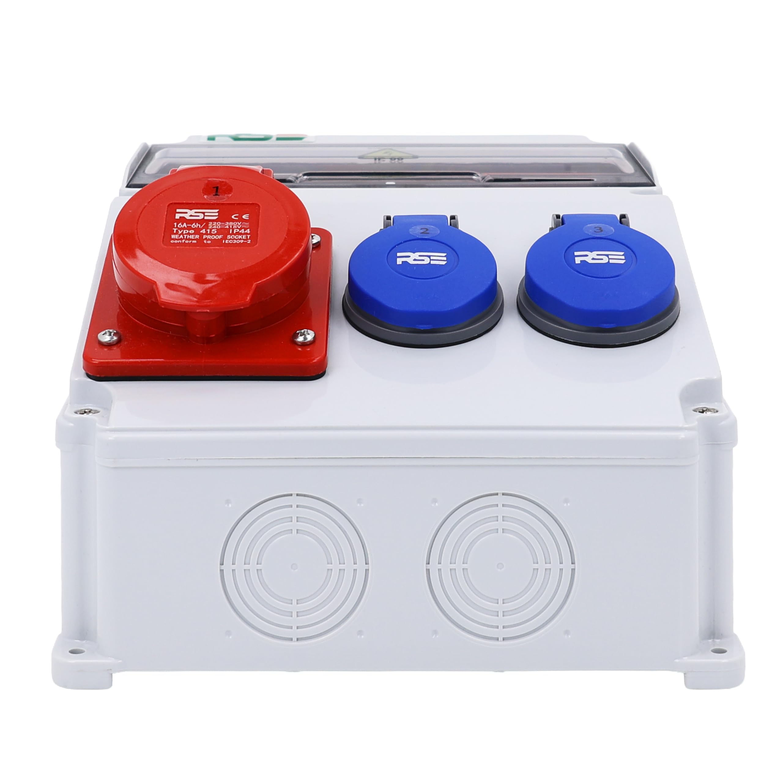 RSE BAUSTROMVERTEILER WANDVERTEILER KOMPLETT VERDRAHTET 32A 16A 230V MIT HAGER SICHERUNGEN IP65, RSE 14-16A/5P, 2x230V