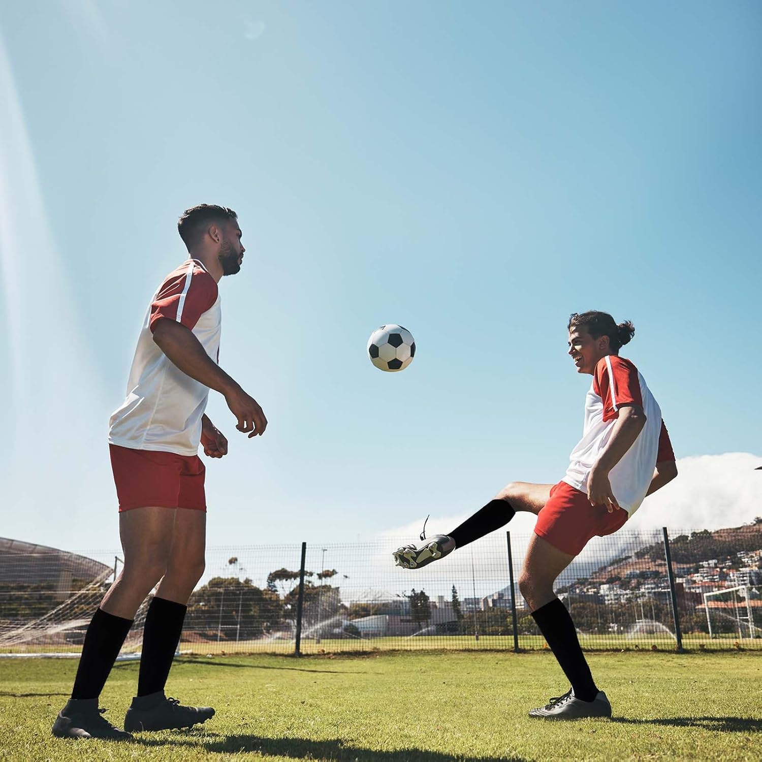 8 Pair Grip Soccer Socks for Men, Knee Socks Non Slip Grip Pads for Football Baseball Sports - Image 3