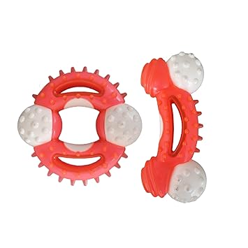 Pet Needs Durable Nylon Non-Toxic Hard Chew Toys for Puppy - (Orange)