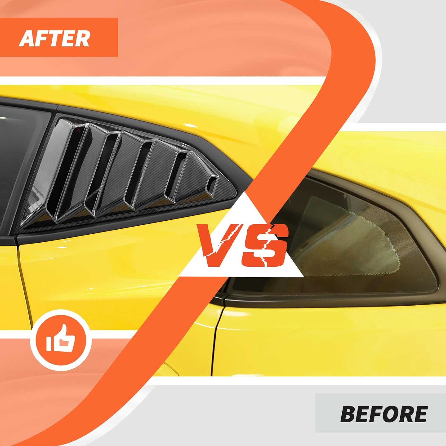 Carbon Fiber Rear Side Window Louvers Air Vent Scoop Shades Cover Trim Accessories Compatible with Chevrolet Camaro 2017 2018 2019 2020 2021 2022 2023