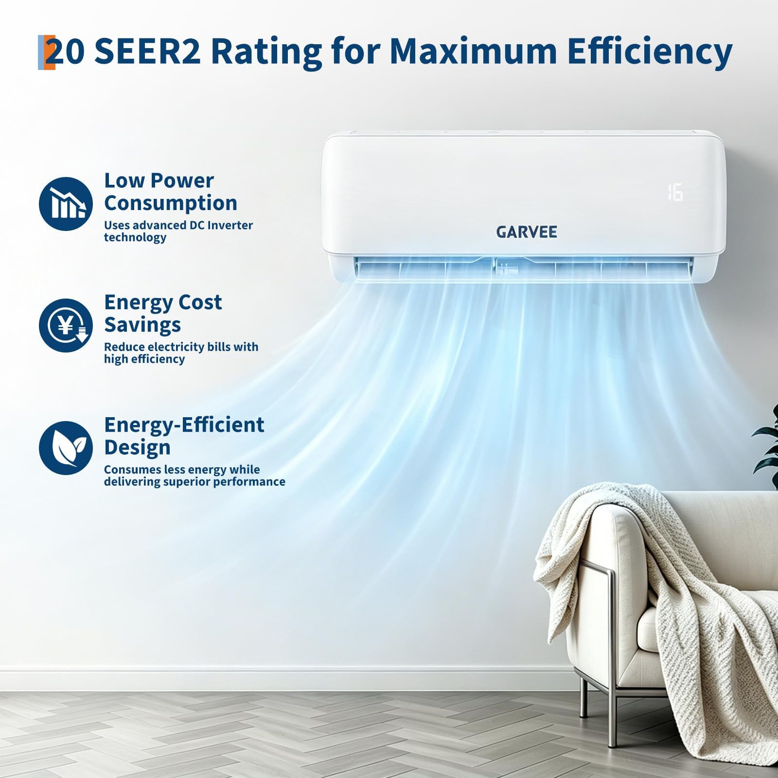 Split Klimaanlage 24000 BTU Klimagerät mit Abluftschlauch Inverter WLAN Smart App Steuerung Kühlen & Heizen für bis 1150 qft Wohnzimmer Haushalt Klimagerät für zuhause