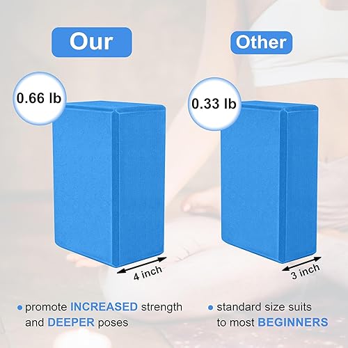 Miniatura 2 de Muka Bloque de yoga personalizado azul ejercicio ejercicio ejercicio fitness ladrillo, grabado Pilates Stretch Brock