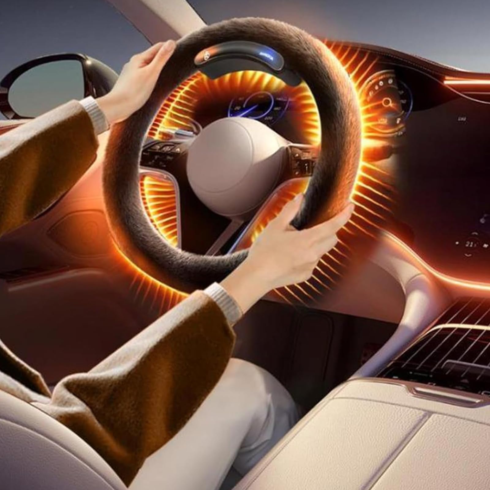 ハンドルヒーター 後付け 車 充電式 ワイヤレス ヒーター付き 速暖 O型 ハンドルヒーター 後付け 車 充電式 速暖 10秒 ワイヤレス ヒーター